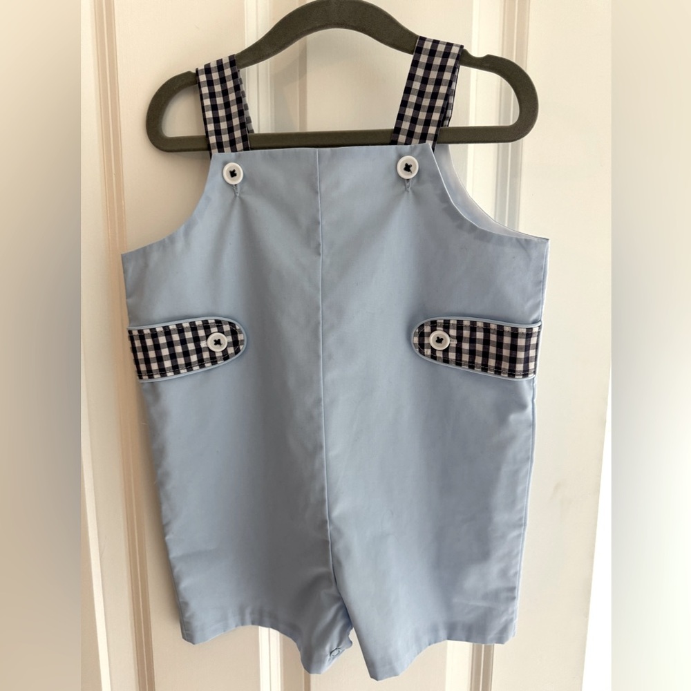 The Beaufort Bonnet Company TBBC Teddy's Jon Jon Romper Blue Boys - Picture 1 of 3